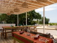 Poolside dining area